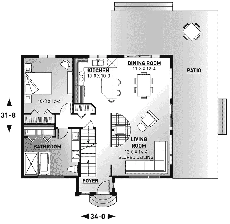 Traditional House Plan First Floor - Kissinger Cove Vacation Home 032D-0362 - Search House Plans and More