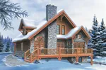 Vacation House Plan Front Image - Duffy Pass Cottage Cabin Home 032D-0368 - Search House Plans and More