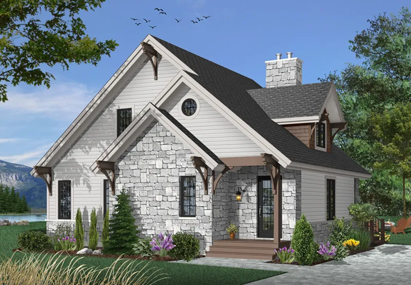 Vacation House Plan Front of Home Photo 12 - Duffy Pass Cottage Cabin Home 032D-0368 - Search House Plans and More