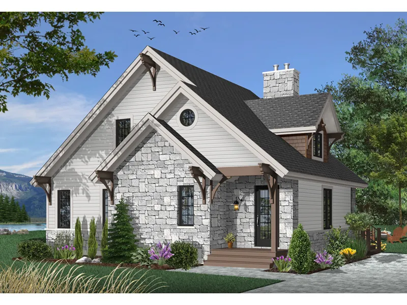 Vacation House Plan Front Photo 05 - Duffy Pass Cottage Cabin Home 032D-0368 - Search House Plans and More