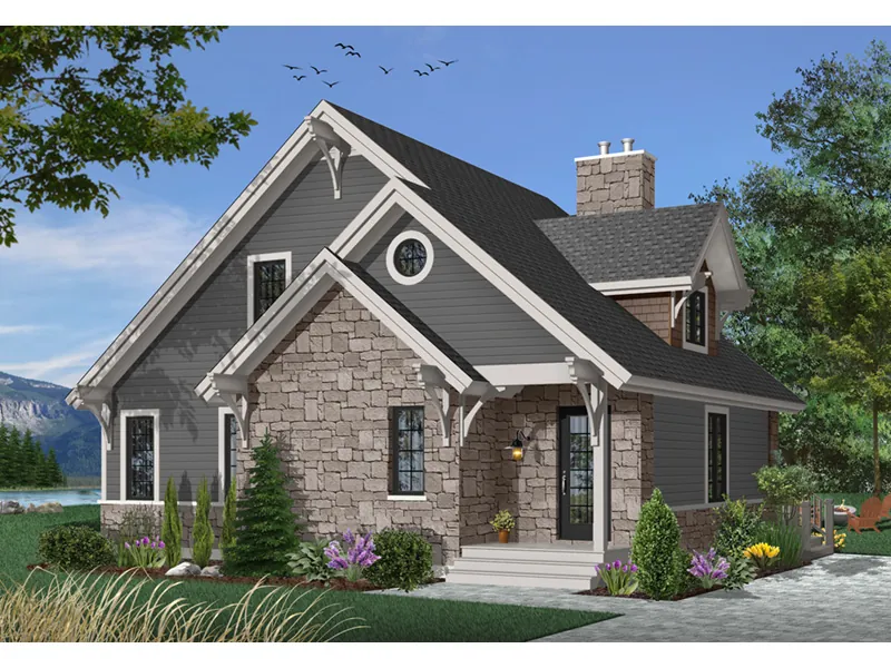 Vacation House Plan Front Photo 06 - Duffy Pass Cottage Cabin Home 032D-0368 - Search House Plans and More
