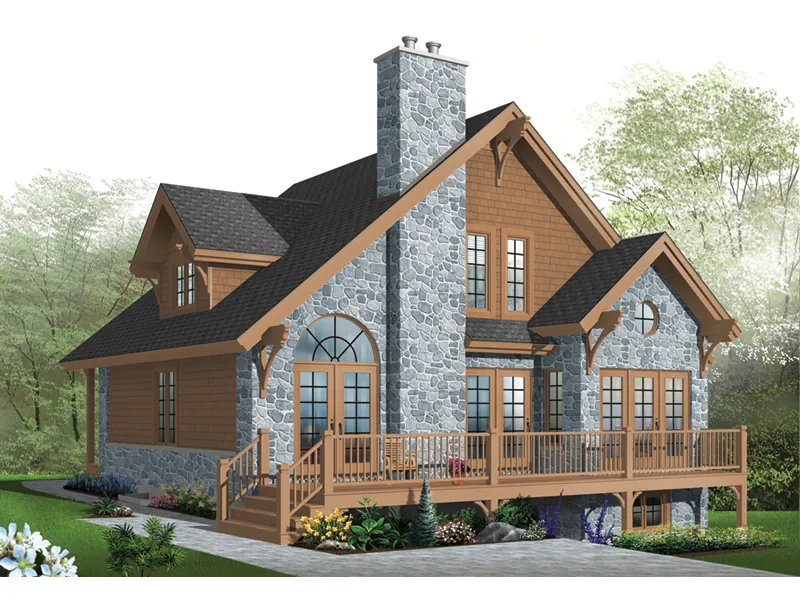 Vacation House Plan Color Image of House - Duffy Pass Cottage Cabin Home 032D-0368 - Search House Plans and More