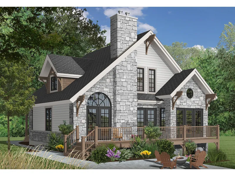 Vacation House Plan Rear Photo 02 - Duffy Pass Cottage Cabin Home 032D-0368 - Search House Plans and More