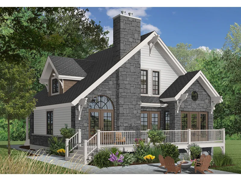 Vacation House Plan Rear Photo 03 - Duffy Pass Cottage Cabin Home 032D-0368 - Search House Plans and More