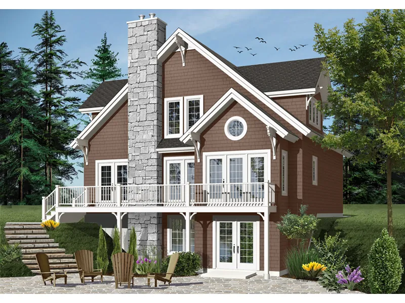Vacation House Plan Rear Photo 05 - Duffy Pass Cottage Cabin Home 032D-0368 - Search House Plans and More