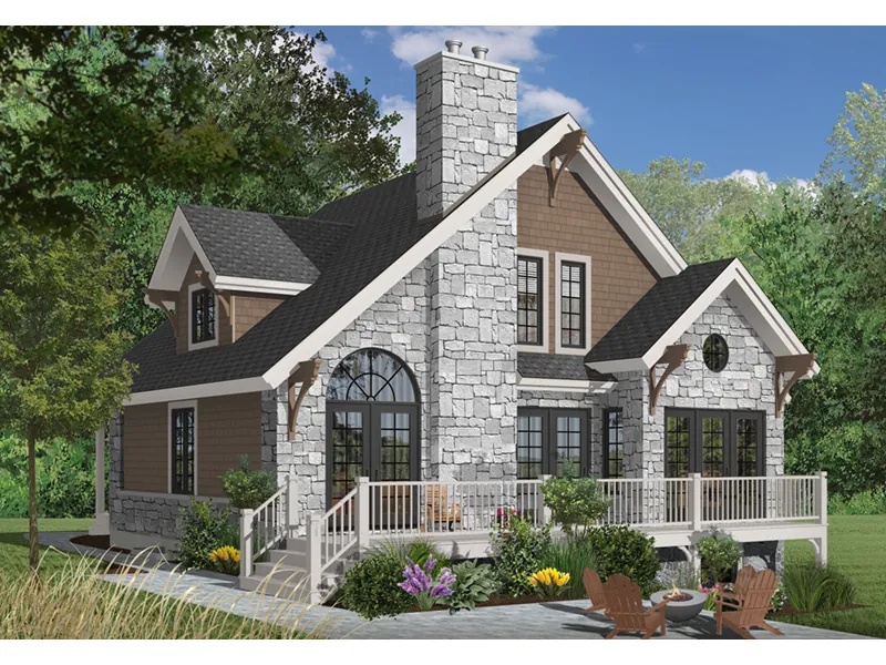 Vacation House Plan Rear Photo 06 - Duffy Pass Cottage Cabin Home 032D-0368 - Search House Plans and More