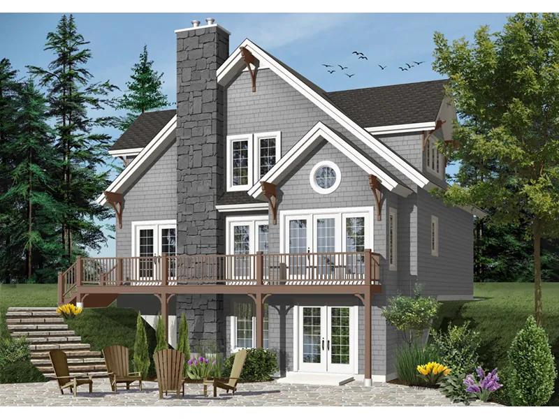 Vacation House Plan Rear Photo 07 - Duffy Pass Cottage Cabin Home 032D-0368 - Search House Plans and More