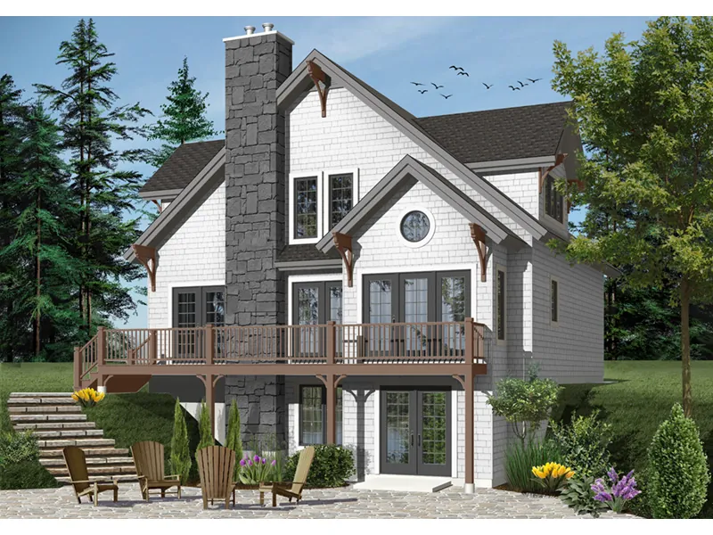 Vacation House Plan Rear Photo 08 - Duffy Pass Cottage Cabin Home 032D-0368 - Search House Plans and More