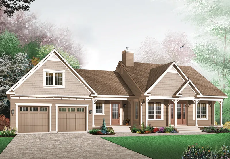 Country House Plan Front Image - Stillwater Craftsman Ranch Home 032D-0403 - Shop House Plans and More