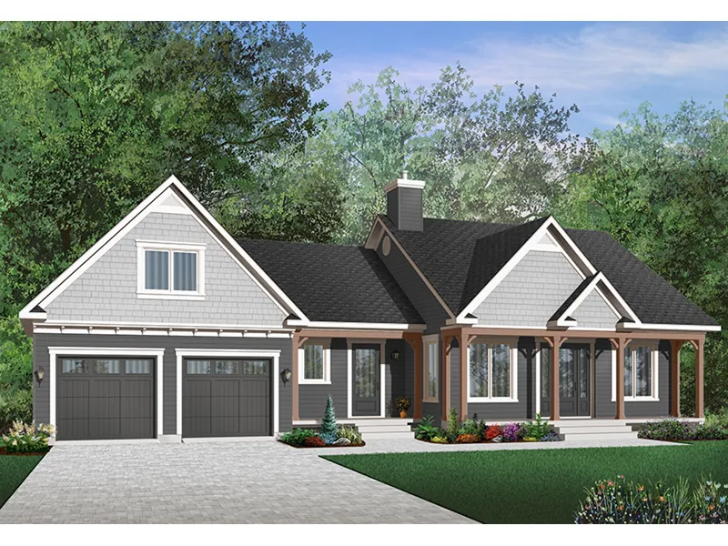 Country House Plan Front Photo 03 - Stillwater Craftsman Ranch Home 032D-0403 - Shop House Plans and More