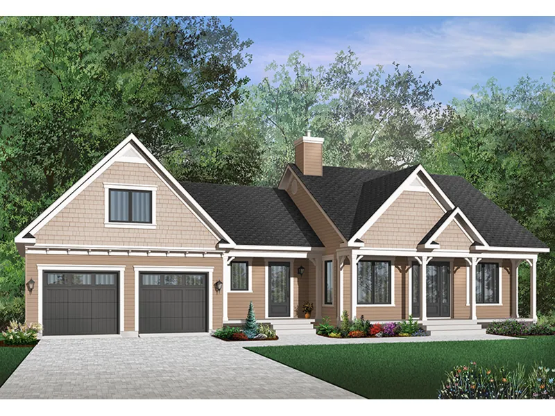 Country House Plan Front Photo 04 - Stillwater Craftsman Ranch Home 032D-0403 - Shop House Plans and More