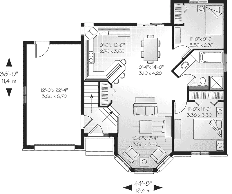 European House Plan First Floor - Dougherty Ranch Home 032D-0432 - Search House Plans and More