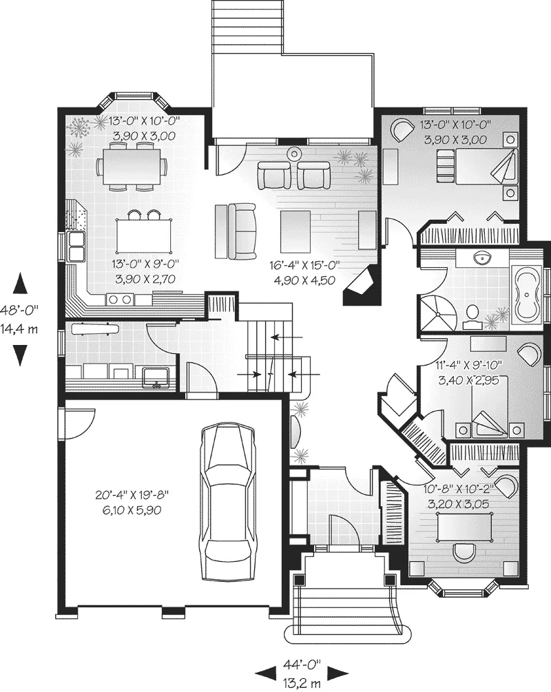Country House Plan First Floor - Carson Grove European Home 032D-0449 - Search House Plans and More