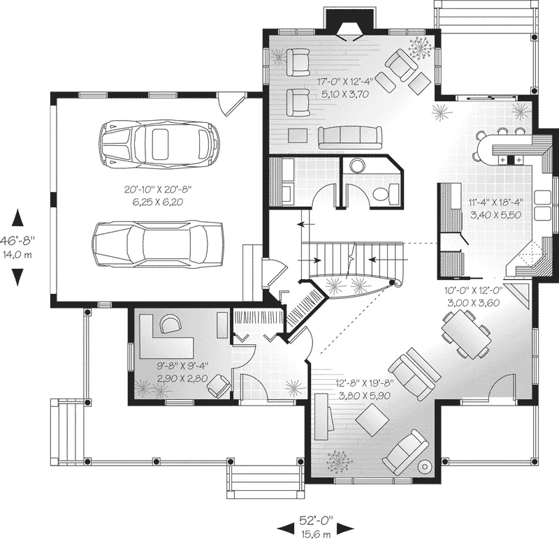 Traditional House Plan First Floor - Reidsburg Country Home 032D-0468 - Shop House Plans and More