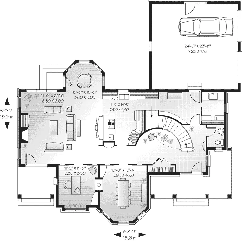 Country House Plan First Floor - Jeanette Luxury Home 032D-0490 - Search House Plans and More