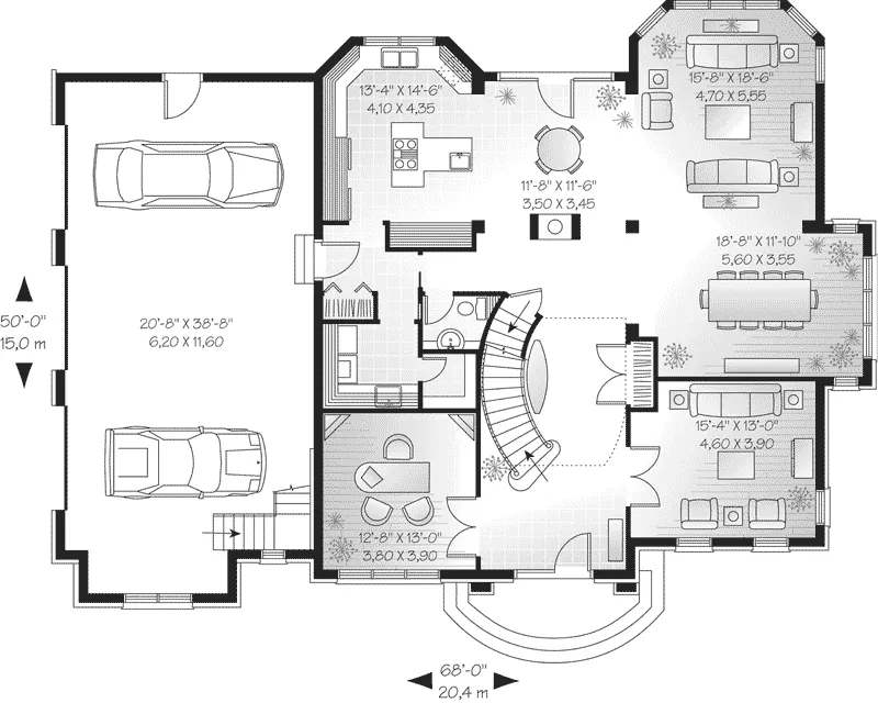 First Floor - Dudley Place European Home 032D-0491 - Search House Plans and More