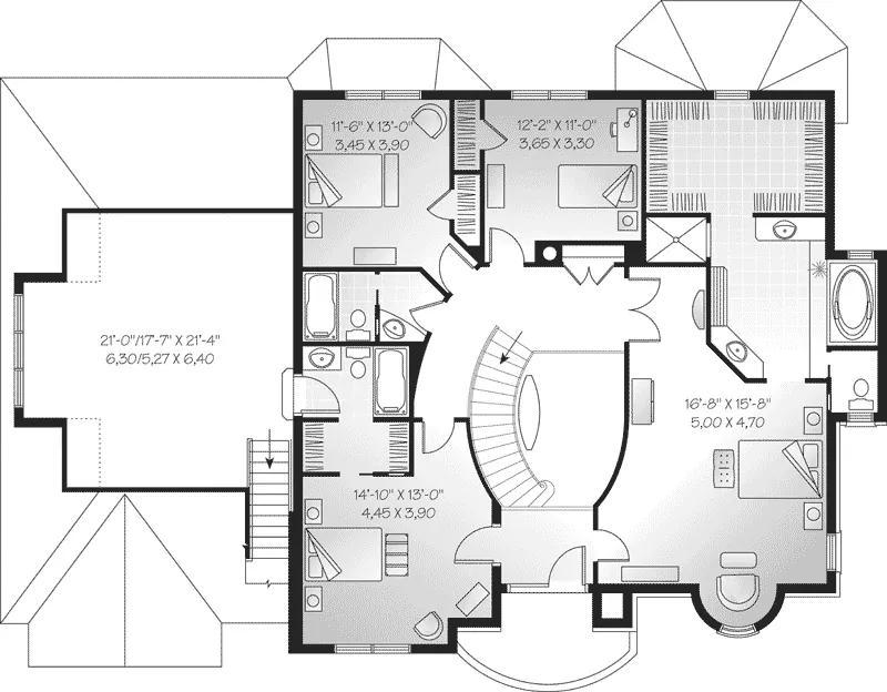 Second Floor - Dudley Place European Home 032D-0491 - Search House Plans and More