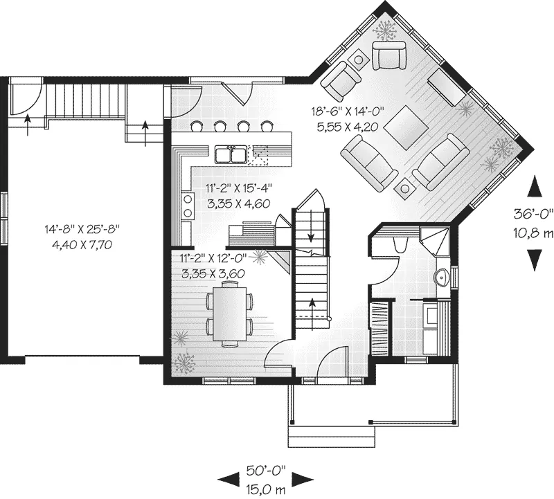 Southern House Plan First Floor - Berglund Farmhouse 032D-0501 - Search House Plans and More