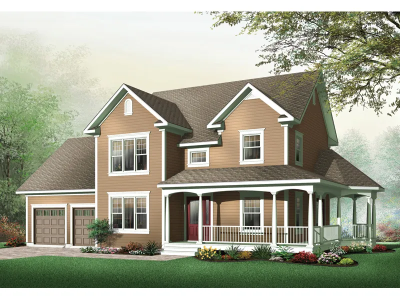 Traditional House Plan Front Image - DeRosa Two-Story Farmhouse 032D-0502 - Search House Plans and More