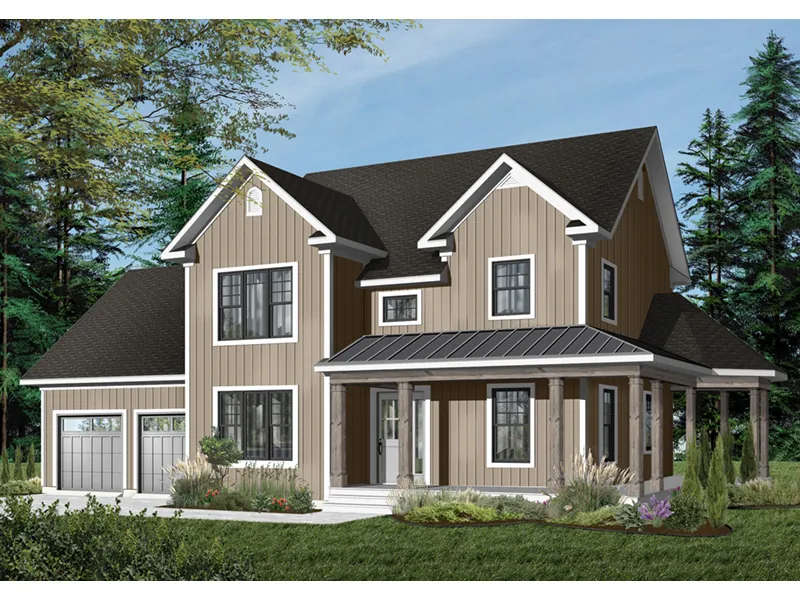 Traditional House Plan Front Photo 01 - DeRosa Two-Story Farmhouse 032D-0502 - Search House Plans and More