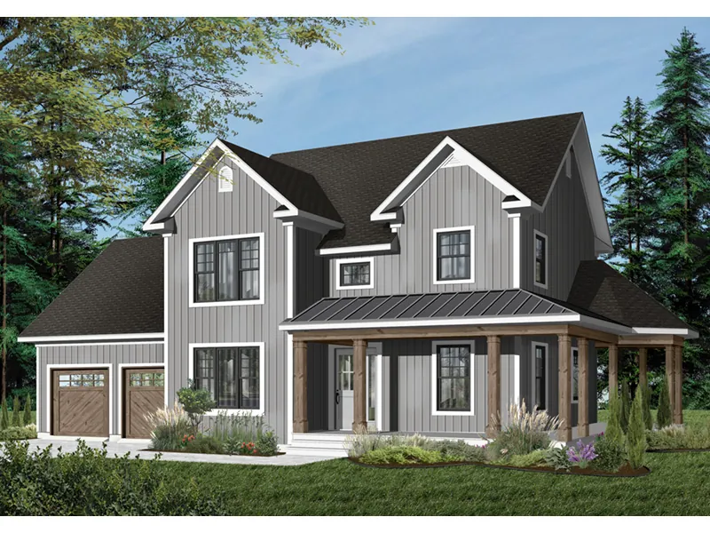 Traditional House Plan Front Photo 02 - DeRosa Two-Story Farmhouse 032D-0502 - Search House Plans and More