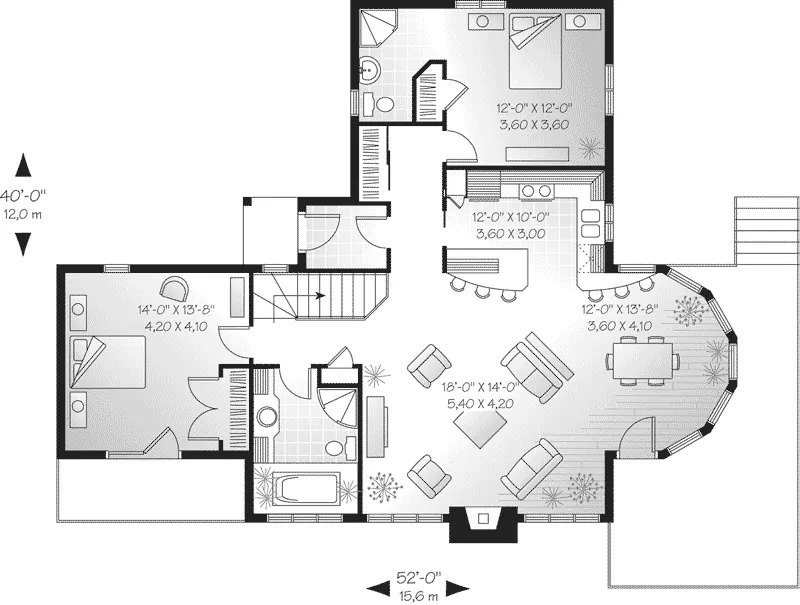 Mountain House Plan First Floor - Carverton A-Frame Home 032D-0508 - Search House Plans and More