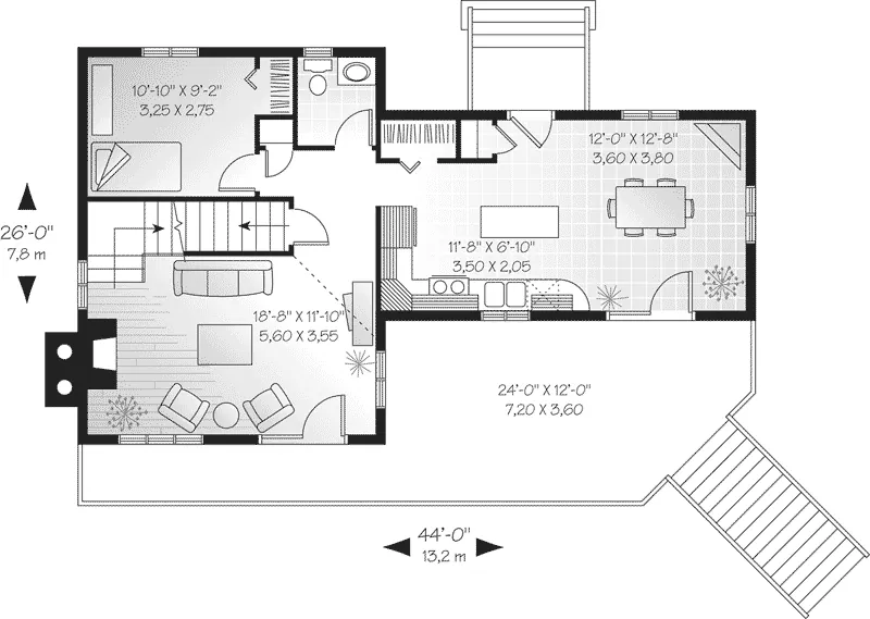 Rustic House Plan First Floor - Clarks Summit Rustic Cabin Home 032D-0510 - Search House Plans and More