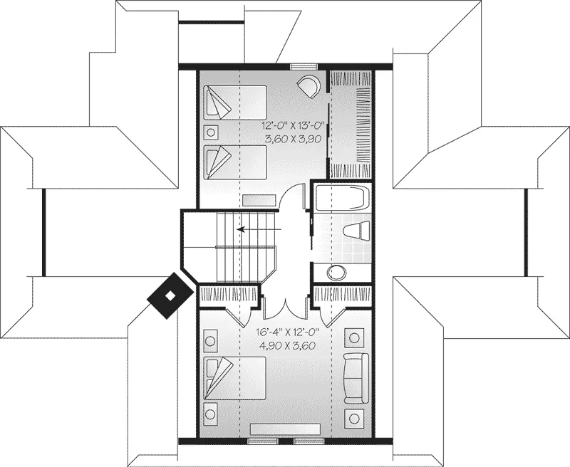 Vacation House Plan Second Floor - Quaker Lake Vacation Home 032D-0513 - Shop House Plans and More
