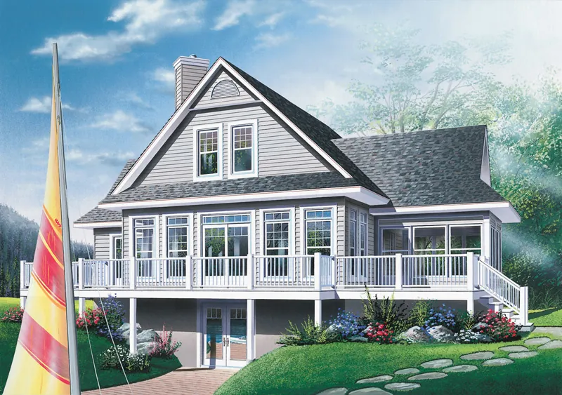 Vacation House Plan Front Image - Quaker Lake Vacation Home 032D-0513 - Shop House Plans and More