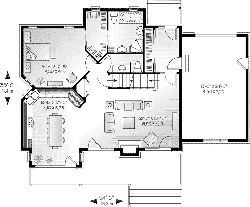 First Floor - Sweet Valley Rustic Home 032D-0520 - Shop House Plans and More