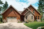 Rustic Shingle Sided Luxury House With Stone Accents