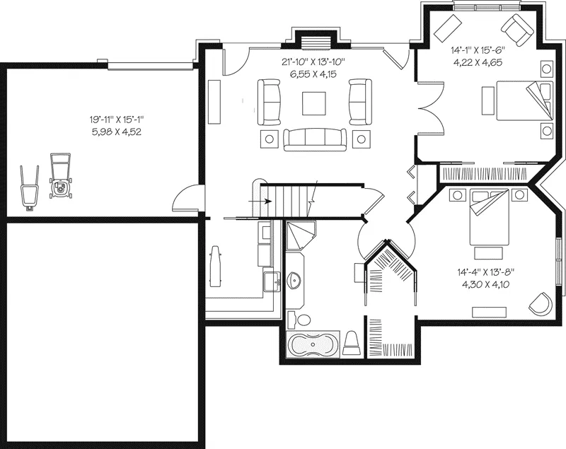 Lower Level Floor - White Valley Rustic Luxury Home 032D-0522 - Shop House Plans and More