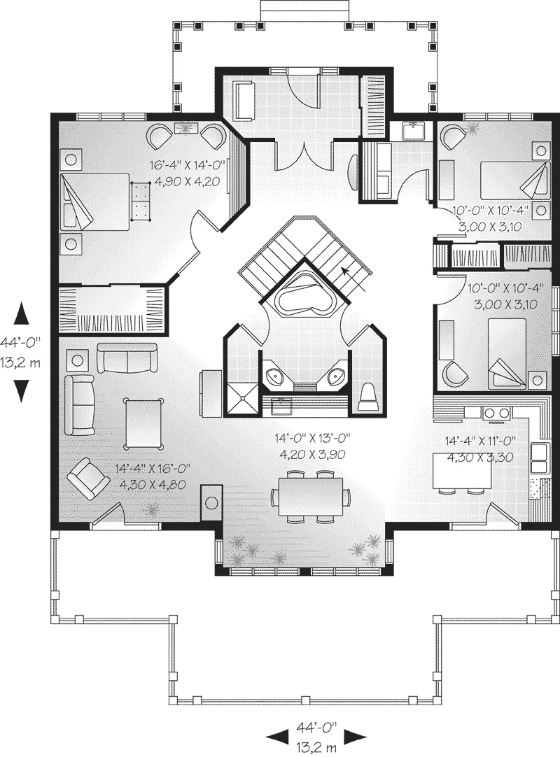 Waterfront House Plan Second Floor - Sandalwood Creek Vacation Home 032D-0524 - Shop House Plans and More