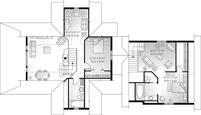 Lake House Plan Second Floor - Archibald Creek Cottage Home 032D-0527 - Search House Plans and More