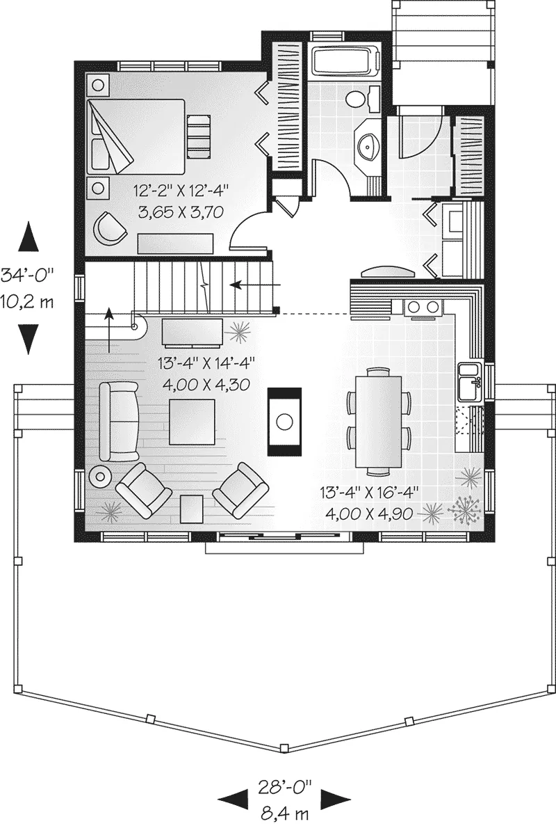 Modern House Plan First Floor - Beach Lake A-Frame Home 032D-0534 - Search House Plans and More