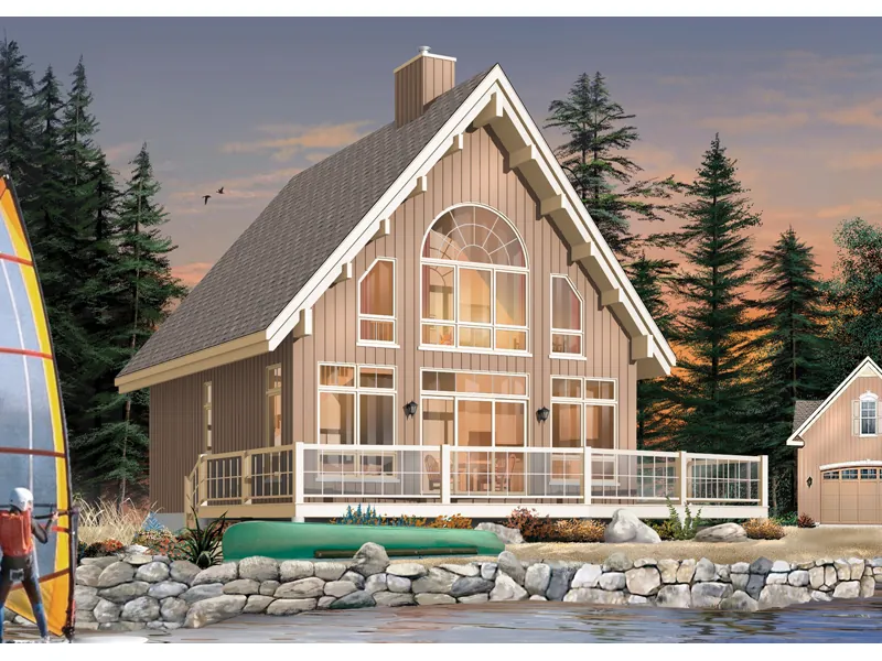 Modern House Plan Front Image - Beach Lake A-Frame Home 032D-0534 - Search House Plans and More