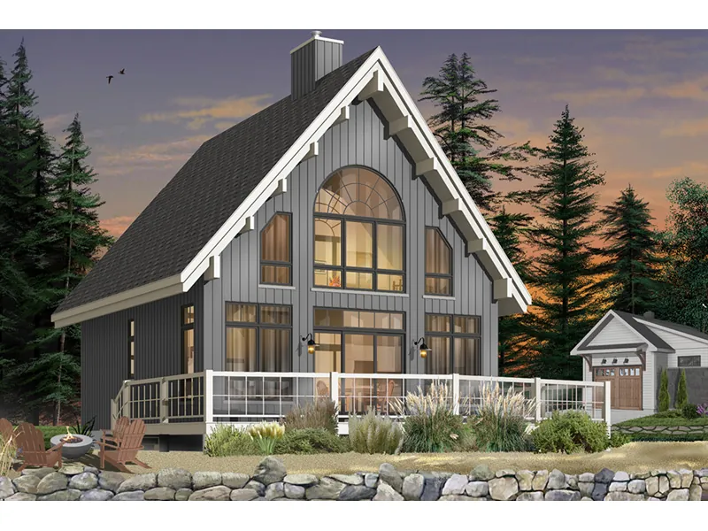 Modern House Plan Front Photo 02 - Beach Lake A-Frame Home 032D-0534 - Search House Plans and More