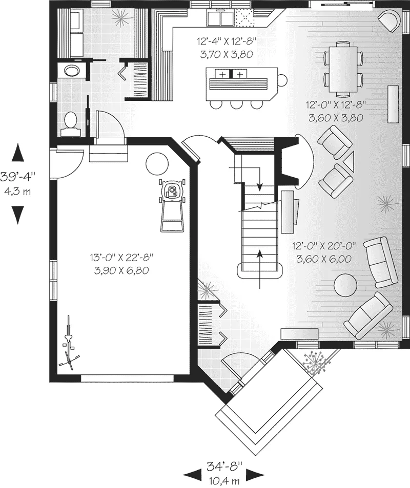 Modern House Plan First Floor - Stony Point Contemporary Home 032D-0557 - Shop House Plans and More