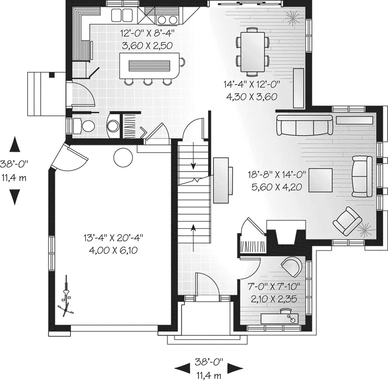 Bungalow House Plan First Floor - Copperwyck Country Home 032D-0559 - Search House Plans and More