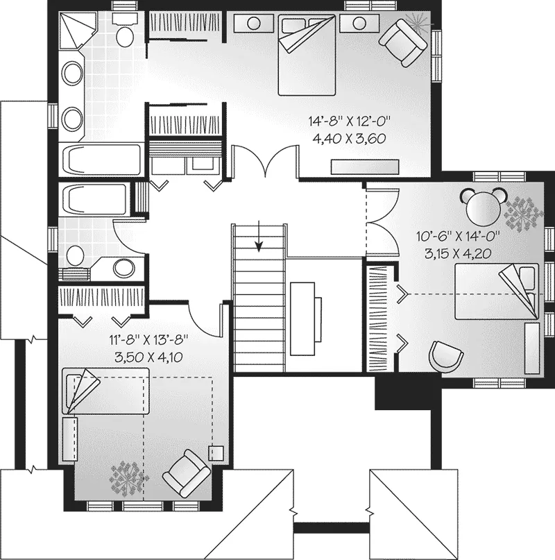 Bungalow House Plan Second Floor - Copperwyck Country Home 032D-0559 - Search House Plans and More