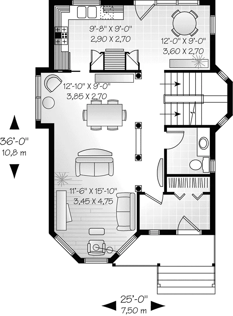 Traditional House Plan First Floor - Stanwick Country Victorian Home 032D-0569 - Shop House Plans and More