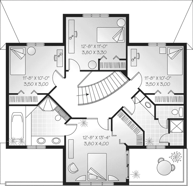 Waterfront House Plan Second Floor - Runnymeade Mediterranean Home 032D-0574 - Shop House Plans and More