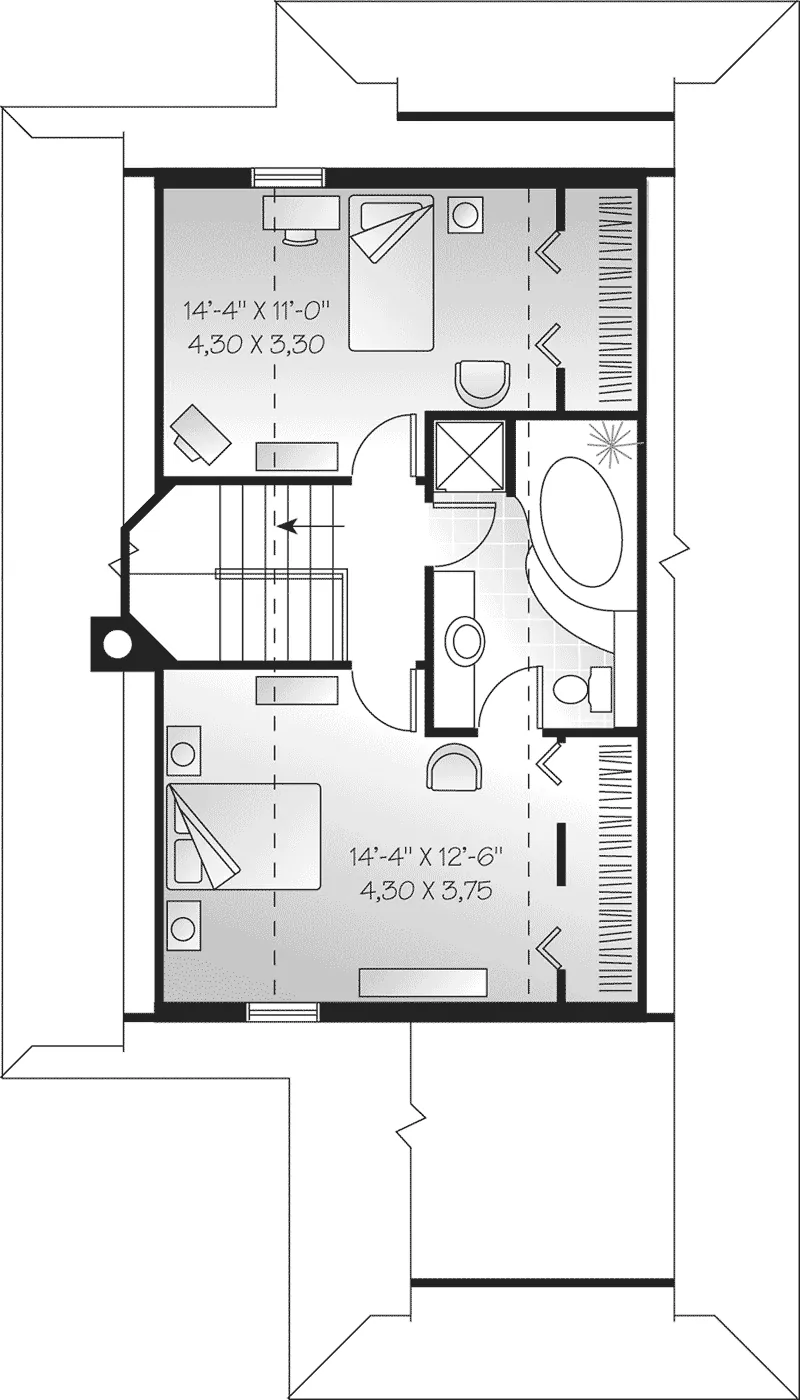 Modern House Plan Second Floor - Palm Island Beach Coastal Home 032D-0580 - Shop House Plans and More