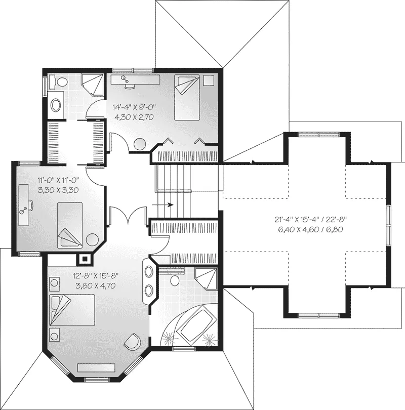 Farmhouse Plan Second Floor - Dorbandt Victorian Home 032D-0596 - Search House Plans and More