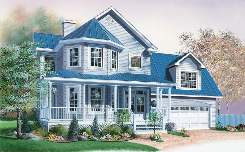 Farmhouse Plan Front Image - Dorbandt Victorian Home 032D-0596 - Search House Plans and More