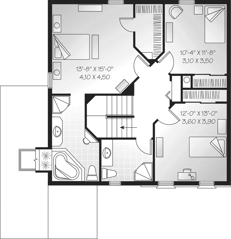 Colonial House Plan Second Floor - Logans Ferry Narrow Lot Home 032D-0600 - Shop House Plans and More