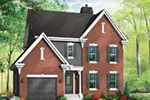 Colonial House Plan Front Photo 01 - Logans Ferry Narrow Lot Home 032D-0600 - Shop House Plans and More