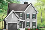 Colonial House Plan Front Photo 03 - Logans Ferry Narrow Lot Home 032D-0600 - Shop House Plans and More