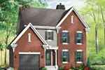 Colonial House Plan Front Photo 04 - Logans Ferry Narrow Lot Home 032D-0600 - Shop House Plans and More
