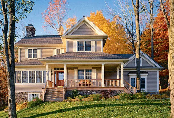 Traditional Two-Story House Has Farmhouse Inspiration